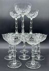 VINTAGE FOSTORIA OR TIFFIN CHAMPAGNE COCKTAIL GLASS OPTIC ETCHED ICE CUBE SET 11