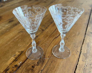 Vintage - 2 Fostoria NAVARRE Clear Sherry Glasses