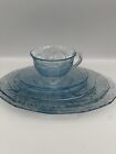 VINTAGE FOSTORIA CRYSTAL ETCHED VERSAILLES AZURE  6 Piece Place Setting