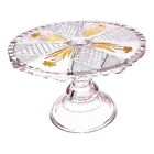 Fostoria 575 Carmen Cake Stand Antique Pressed Glass Amber Stained Floral Panels