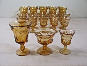 Vintage Fostoria Jamestown Amber GLASSES-HUGE SET 28 Pieces!