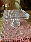 VTG Fostoria American Elegant Glass Square Cake Plate Stand Rum Well 10