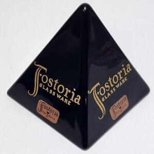 Rare Fostoria Glass Black Pyramid Dealer Showroom Advertising Display Sign NICE!