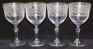 PRIVATE for AUS: Fostoria Renaissance 8 ~ 22k Gold Trim Water Goblet #6111 - 7"