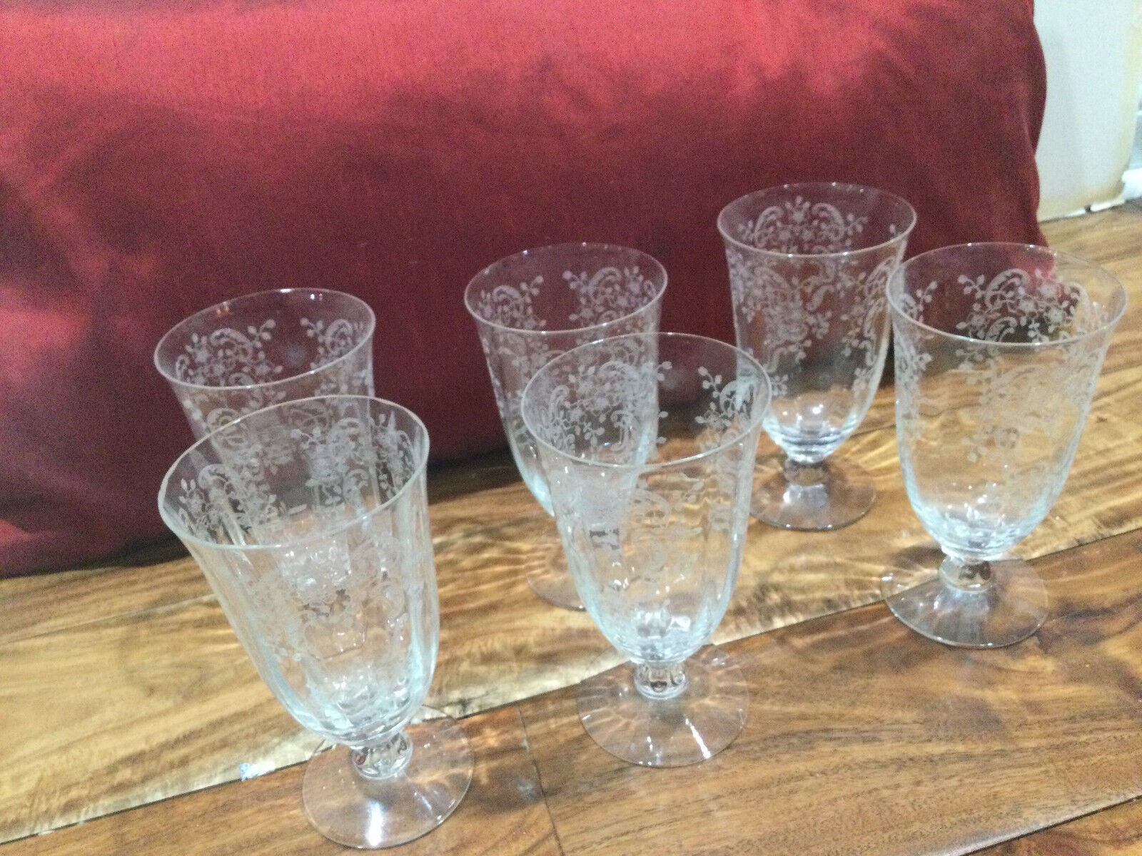 4+ 2 free Fostoria Crystal Meadow Rose # 6016 Iced Tea 5 3/4" Tall x 3¼" Wide