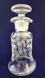 Fostoria Crystal Chintz #2083 Salad Dressing Bottle & Stopper Rare 6 1/2