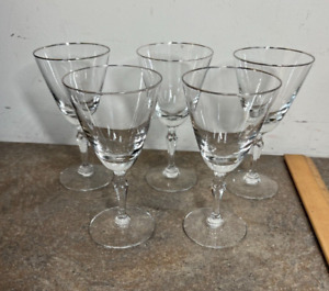 Lot of 5 Fostoria Engagement Platinum Silver Trim 5 1/4