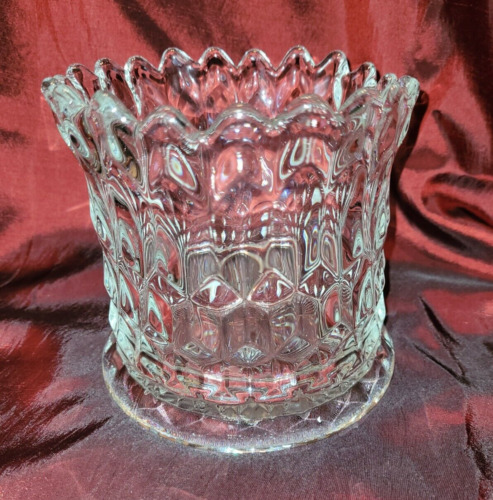 RARE Vintage Fostoria American Clear Stumpy 6" Swung Glass Vase MCM