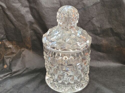 Vintage Fostoria American Crushed Fruit Jar With Lid Stem 2056