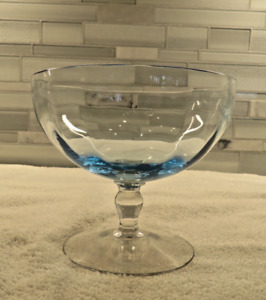 New ListingVintage Fostoria Fairfax Blue Azure Pedestal Compote