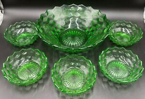 Fostoria Glass Company RARE 1925-1927 AMERICAN GREEN BERRY SET  (609W)