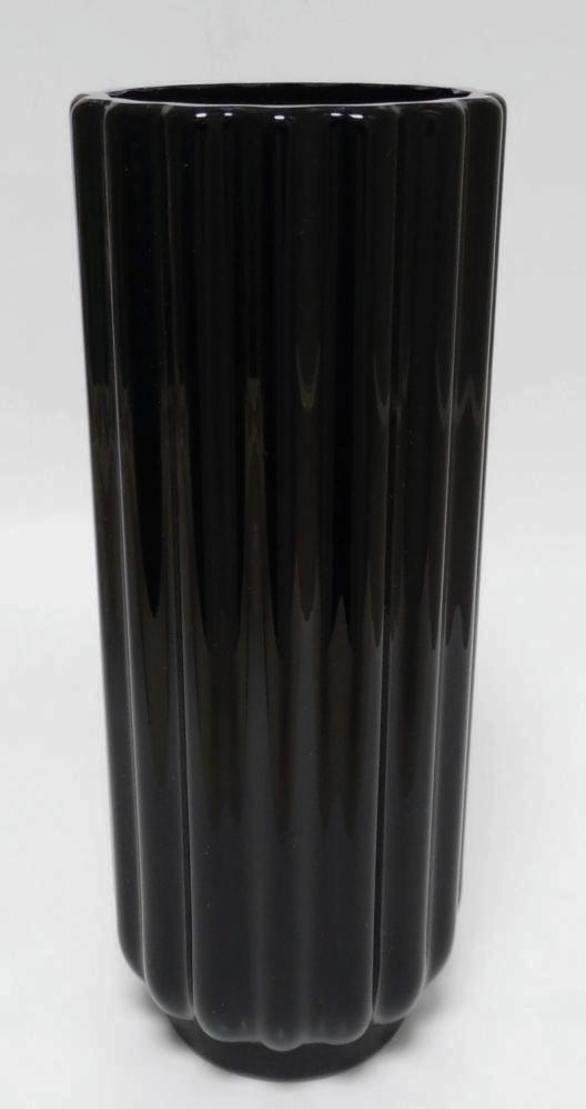 Vtg 1928 Fostoria George Sakier Black Lotus Art Deco Glass Vase 9 3/8