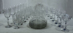 FOSTORIA crystal NAVARRE pattern 39-piece SET SERVICE for 8 short 1 water glass