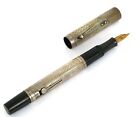 ANTIQUE WATERMAN FOUNTAIN PEN STERLING SILVER IDEAL OCT 9 06 452 CHECKERED