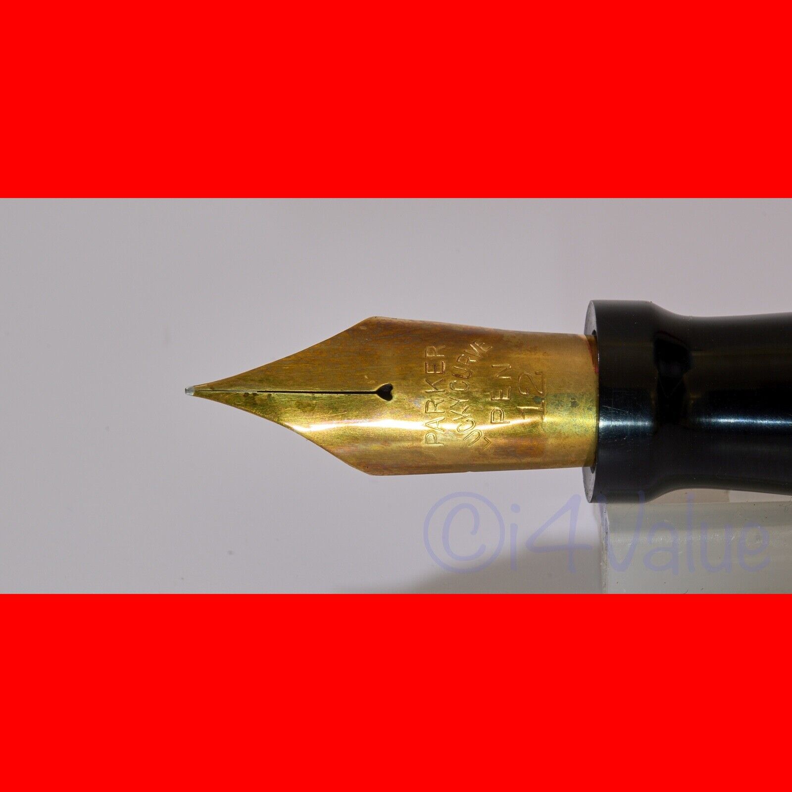 L@@K!!! Parker Black Giant pen with Lucky Curve No. 12 nib! Rare, Rare, Rare!