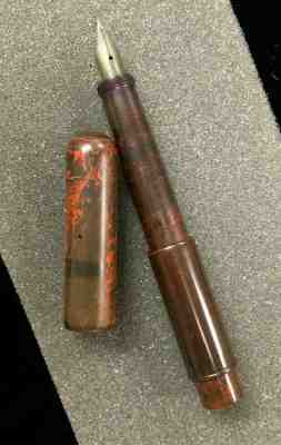 Moore Huge Mottled Hard Rubber #50 Safety Fountain Pen Flexible Nib