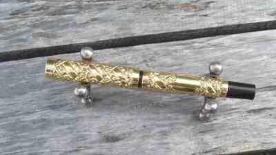 Vintage Aikin Lambert Eyedropper Fountain Pen Gold Filled Repousse Overlay