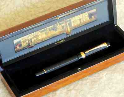 Parker Duofold Greenwich 18K Gold Med Pt Fountain Pen New In Original Box Rare