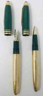 Montblanc Meisterstück Czar Nikolai Vermeil Le Grand Malachite FP & BP Pens