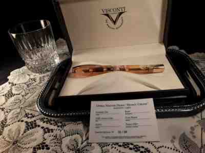  V RARE VISCONTI OPERA MASTER HONEY CREAM DEMO FOUNTAIN PEN 55/99 NIB COA & DISK