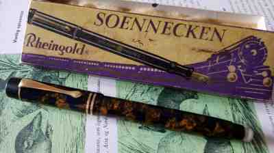 SOENNECKEN Rheingold 913 blue - gold RARE Vintage fountain pen 14KT nib