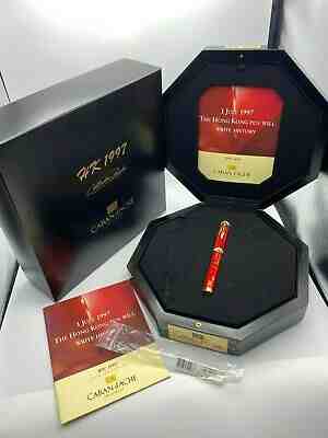 Caran d' Ache HONG KONG 1997 Fountain Pen 18K Med Nib #0779/1997 NEW 