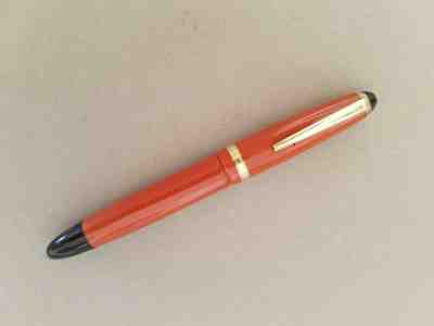 RARE MONTBLANC 206 CORAL RED FOUNTAIN PEN DANISH PROD. C.1950 EXCELLENT COND