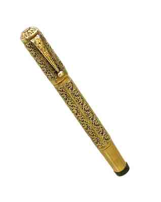 UNIQUE Waterman Ideal 42 Continental 18K R Gold Filigree safety 1910 COLLECTOR