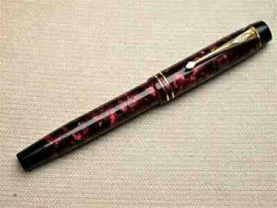 SUPERB VINTAGE CONWAY STEWART DURO No 50 FOUNTAIN PEN. ROSE PEARL. BUTTON-FILLER