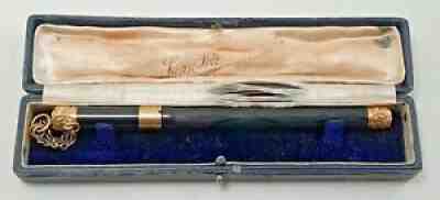 CIRCA 1910 PARKER #1 STRAIGHT CAP MOTTLED RED HARD RUBBER FOUNTAIN PEN