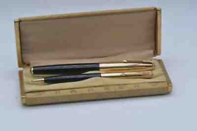 RARE Vintage Parker 51 Fountain Pen Set - Double Jewel -14k Solid Gold Caps!