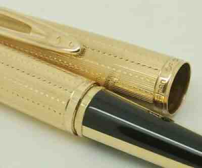 18K .750 WATERMAN C/F SOLID GOLD FOUNTAIN PEN 1970'S PERFECT CONDITION
