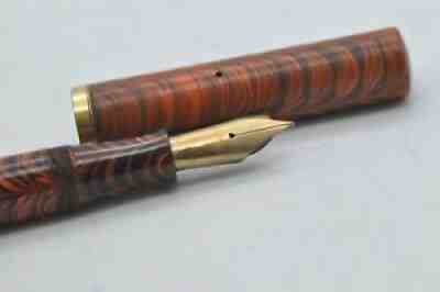 Nice Rare Vintage Oversized Waterman's 58 Fountain Pen Mottled Vulcanite Ripple