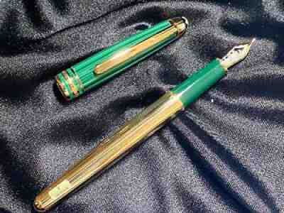 MONTBLANC CZAR NIKOLAI I MEISTERSTUCK Fountain Pen Green Gold 18kt F Nib NEW