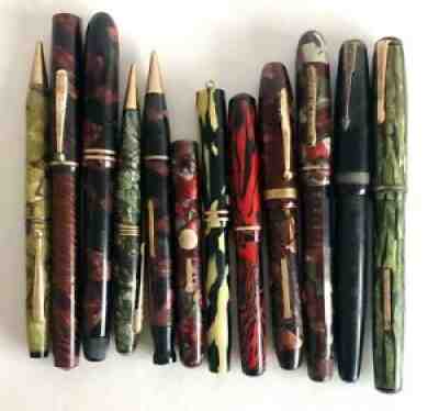 Vintage Fountain & Ink Pen Lot Repair/Parts - Carter's Conklin Moore Parker