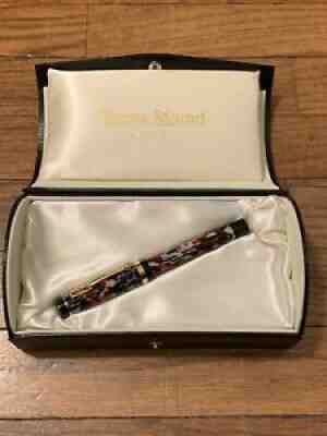 CONWAY STEWART DURO LEVENGER 18K gold medium nib box casein red Limited Edition