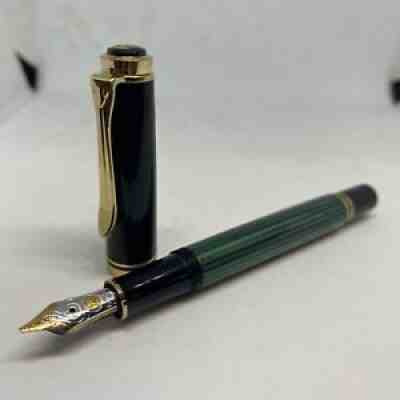 Pelikan M300 SouverÃ¤n Fountain Pen Green Striped w/ Gift Box - discontinued