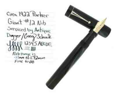 RARE CIRCA 1922 PARKER GIANT BLACK HARD RUBBER EYEDROPPER FOUNTAIN PEN RESTORED