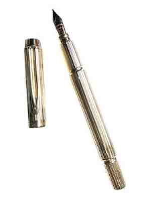 Waterman Fountain Pen Man 100 Specimen Rare Silver Laminated Gold