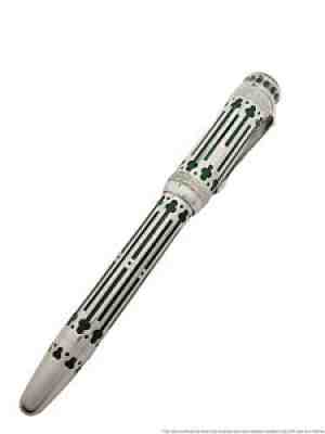 Montblanc 18k White Gold Emerald Limited Edition Peter I Great Fountain Pen