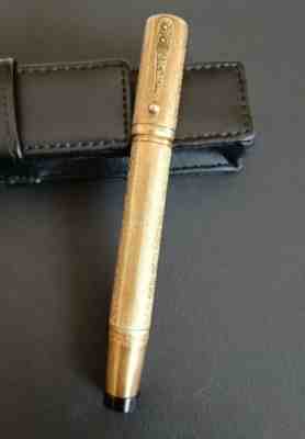 Superb Rare Waterman Ideal 42 Continental 18K.R Gold Filigree safety 1910-20