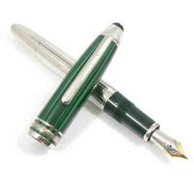 Auth Montblanc Meisterstuck 146 Nikolai I Malachite Fountain Pen Platinum G1627