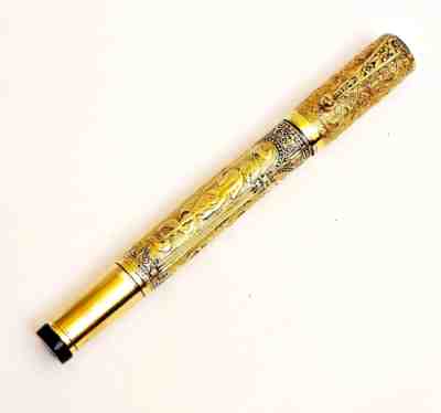 POMPEIANA WATERMAN 42 SAFETY FOUNTAIN PEN GOLD OVERLAY VERY RARE !! ( 1925 )