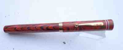 Vintage Waterman's Ideal Red Ripple 14K + SUPER FLEXIBLE key nib - Fountain pen