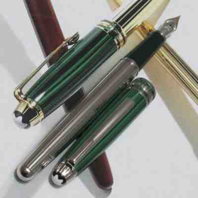 MONTBLANC Fountain Pen 145 Solitaire Nikolai I Malachite Green With Box