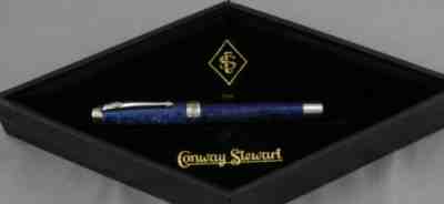 Conway Stewart Duro Blue Stardust & Sterling Silver Fountain Pen - 18kt Nib 2007