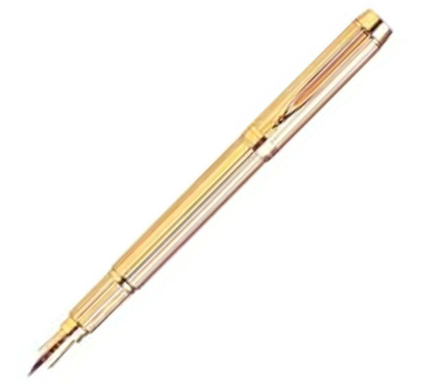 Waterman Solid Gold Le Man 100 Solid 18K Gold Fountain Pen  Med Pt New In Box