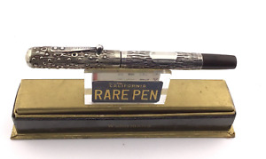 Holy Grail Vintage WATERMAN 452 TREE TRUNK Sterling Silver Overlay Fountain Pen