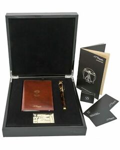 ST DUPONT VITRUVIAN MAN WRITING KIT LIMITED EDITION FOUNTAIN PEN LACQUER W GOLD