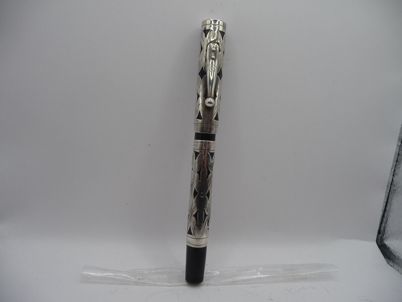 Waterman Vintage 452 Sterling Silver Overlay Lever Fill Fountain Pen-flex medium